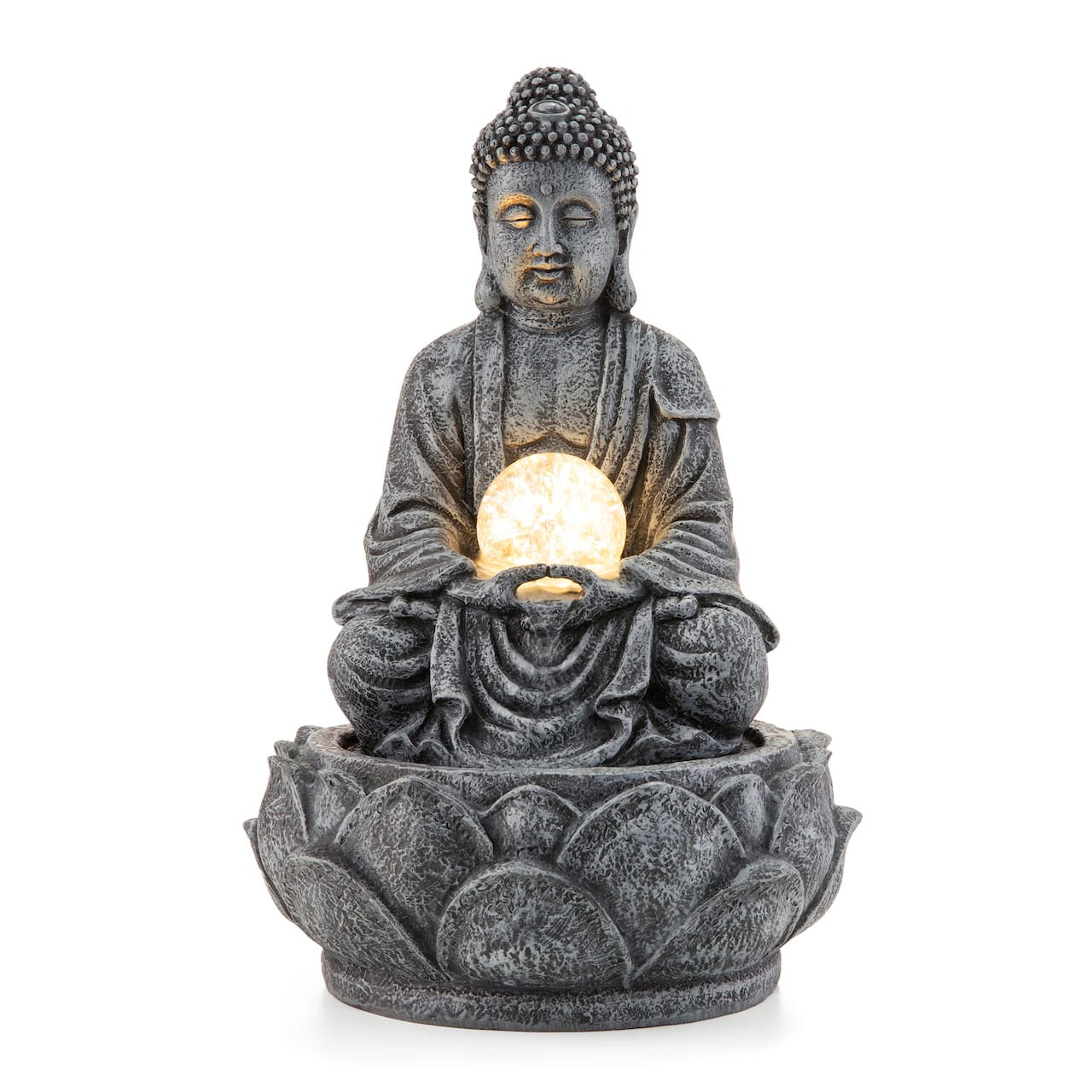 Glitzhome® 12" Zen-Style LED Tabletop Fountain with Pump